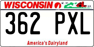 WI license plate 362PXL