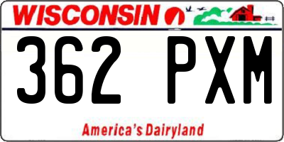 WI license plate 362PXM