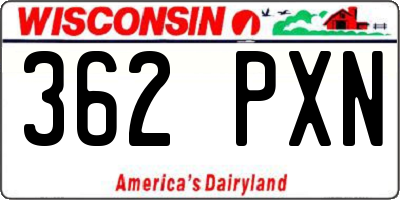 WI license plate 362PXN