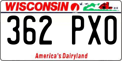 WI license plate 362PXO