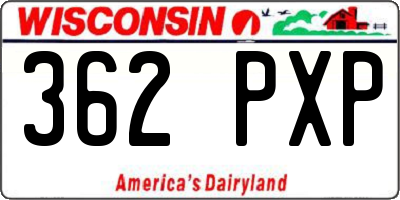 WI license plate 362PXP