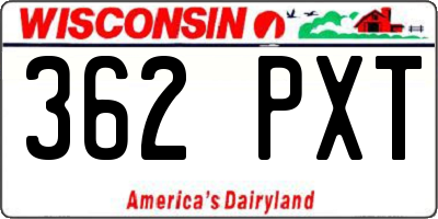 WI license plate 362PXT