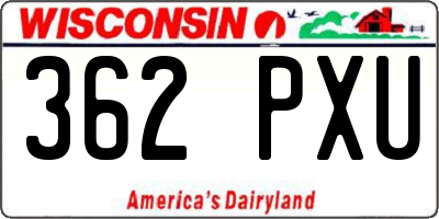 WI license plate 362PXU
