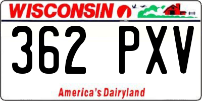 WI license plate 362PXV