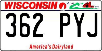 WI license plate 362PYJ