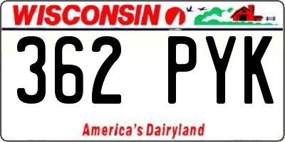 WI license plate 362PYK