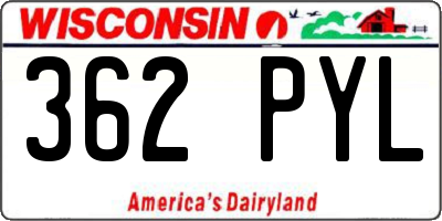 WI license plate 362PYL