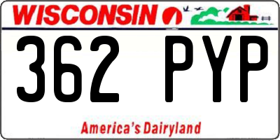 WI license plate 362PYP