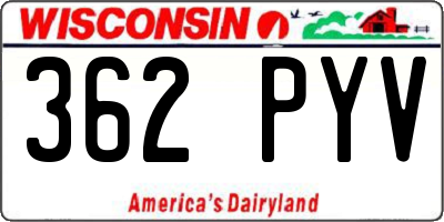 WI license plate 362PYV