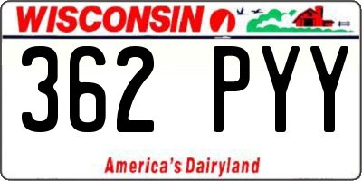WI license plate 362PYY