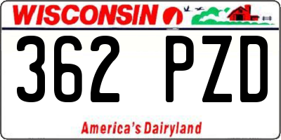 WI license plate 362PZD