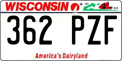 WI license plate 362PZF