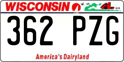 WI license plate 362PZG