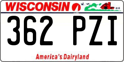 WI license plate 362PZI