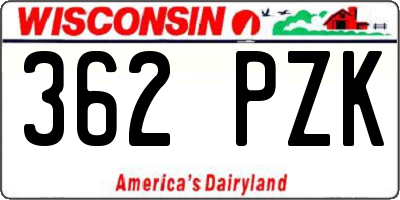 WI license plate 362PZK