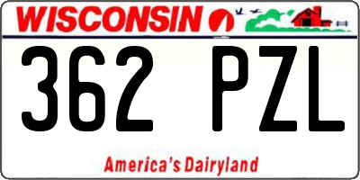 WI license plate 362PZL