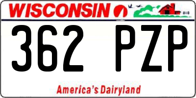 WI license plate 362PZP