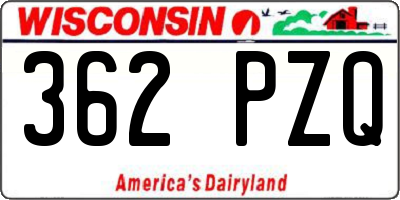 WI license plate 362PZQ