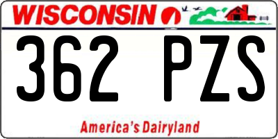 WI license plate 362PZS