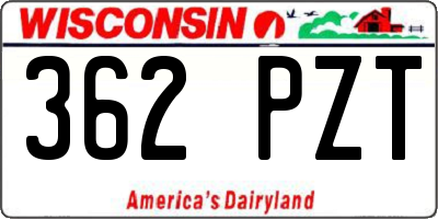 WI license plate 362PZT
