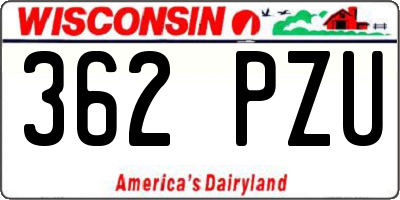 WI license plate 362PZU