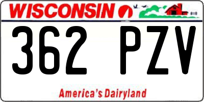WI license plate 362PZV