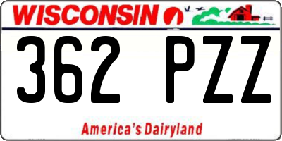 WI license plate 362PZZ