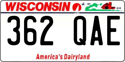 WI license plate 362QAE
