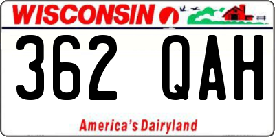 WI license plate 362QAH