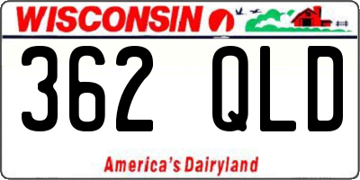 WI license plate 362QLD
