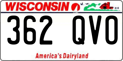 WI license plate 362QVO