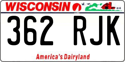 WI license plate 362RJK