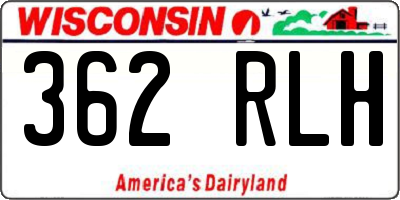 WI license plate 362RLH