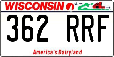 WI license plate 362RRF