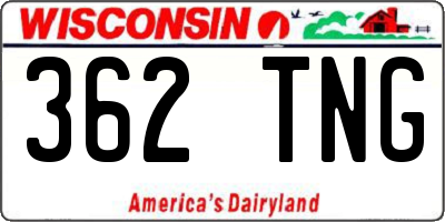 WI license plate 362TNG