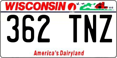 WI license plate 362TNZ