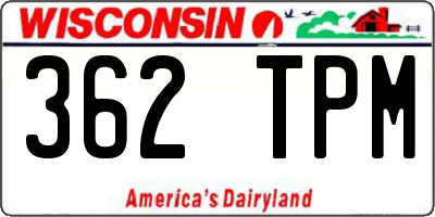 WI license plate 362TPM