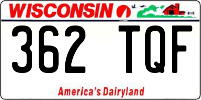 WI license plate 362TQF