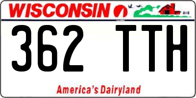 WI license plate 362TTH