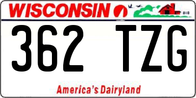 WI license plate 362TZG