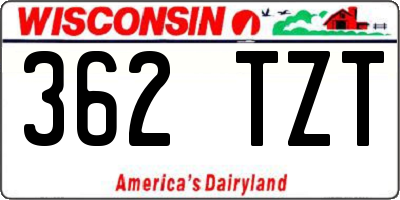 WI license plate 362TZT
