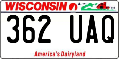 WI license plate 362UAQ