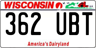 WI license plate 362UBT