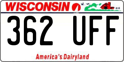 WI license plate 362UFF