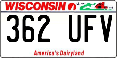 WI license plate 362UFV