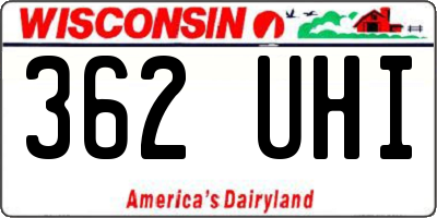 WI license plate 362UHI