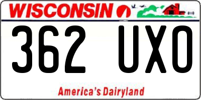 WI license plate 362UXO