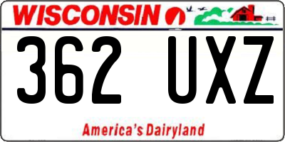 WI license plate 362UXZ