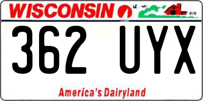 WI license plate 362UYX