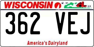 WI license plate 362VEJ